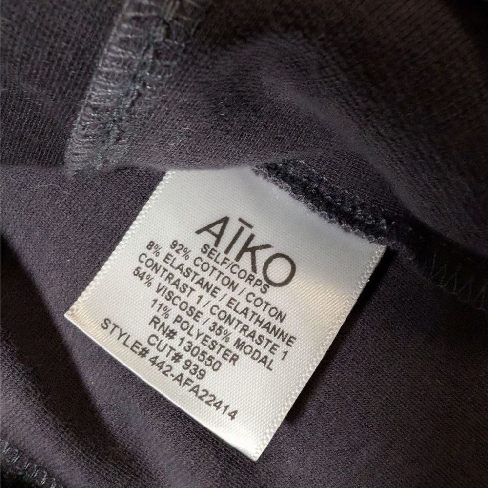 AIKO Black Zip Back Peplum Sleeveless Going Out Top S Made in USA - Picture 4 of 5